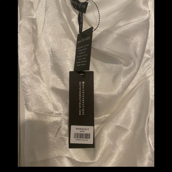 White Fox Boutique Willow Wrap Dress White - Picture 4 of 4